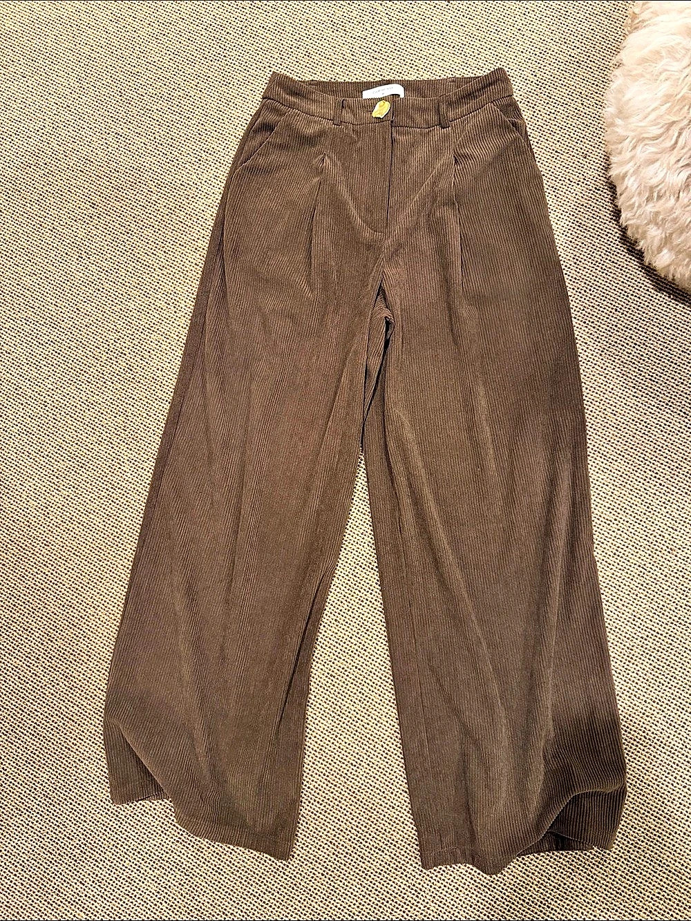 Commense Wide Leg Pants in Brown Size Medium Like New